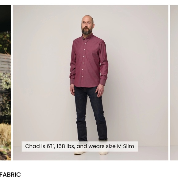 WOOL & PRINCE Men’s XL Merino Wool Button Down Shirt in Burgundy Oxford slim fit - Picture 13 of 16